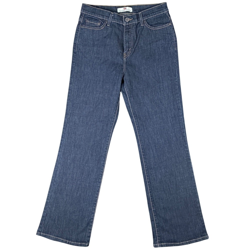 Levi's 512 Womens 12M W30 L31.5 Perfectly Slimming Bootcut Jeans Dark Blue Denim